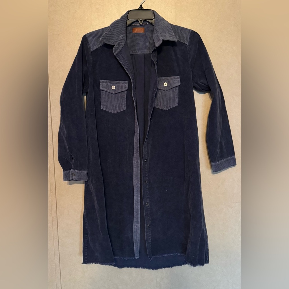 Umgee Navy Blue Long Shirt Jacket